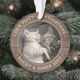 Unsere 1. Weihnachtszeit 2 Haustiere Foto Rustikal Ornament