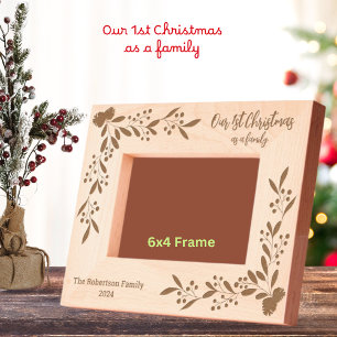 Unsere 1. Weihnachtszeit als Personalisierte Famil Geätzte Rahmen