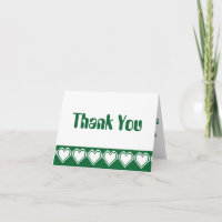 Unsere 8-Bit-Hearts in Green Danke-Card