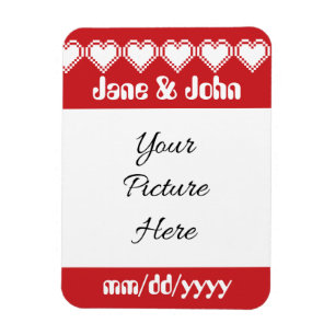 Unsere 8-Bit-Herzen in Cherry Rettete-the-Date-Mag Magnet