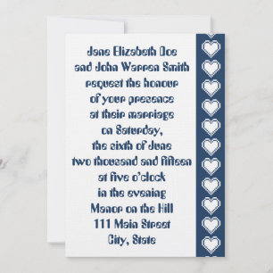 Unsere 8-Bit-Herzen in Navy-Hochzeitseinladung Einladung