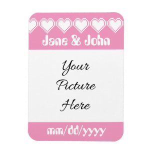 Unsere 8-Bit-Herzen in Petal Pink Erinnerung Magne Magnet