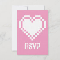 Unsere 8-Bit-Herzen in Petal Pink RSVP-Karte