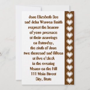 Unsere 8-Bit-Herzen in Schokolade-Hochzeit Einladu Einladung