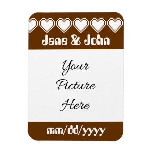 Unsere 8-Bit-Herzen in Schokolade Save-the-Date Ma Magnet