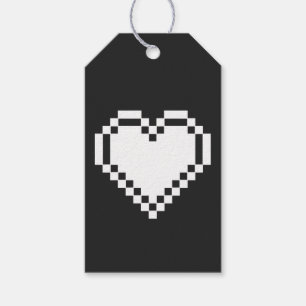 Unsere 8-Bit-Herzen in Schwarz Geschenk-Anhänger Geschenkanhänger