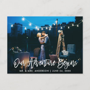 Unsere Abenteuer Beginnen Brush Schrift Hochzeit D Postkarte