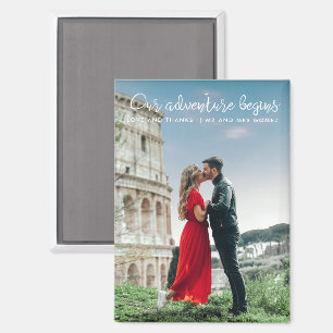 Unsere Abenteuer Beginnen Foto Danke Hochzeit Magnet
