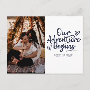 Unsere Abenteuer Beginnen Hochzeit Save The Date F Postkarte