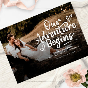Unsere Abenteuer Beginnen Hochzeit Speichern Sie D Einladung