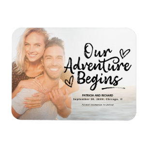 Unsere Abenteuer Beginnen Hochzeit Speichern Sie D Magnet