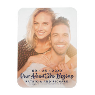 Unsere Abenteuer Beginnen Hochzeit Termin Merkzett Magnet