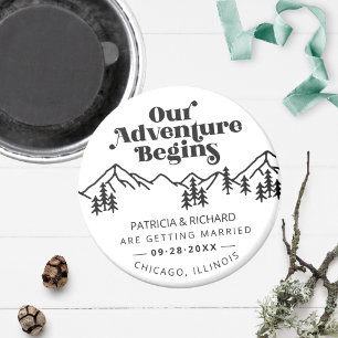 Unsere Abenteuer beginnen Outdoor-Hochzeit Save Th Magnet