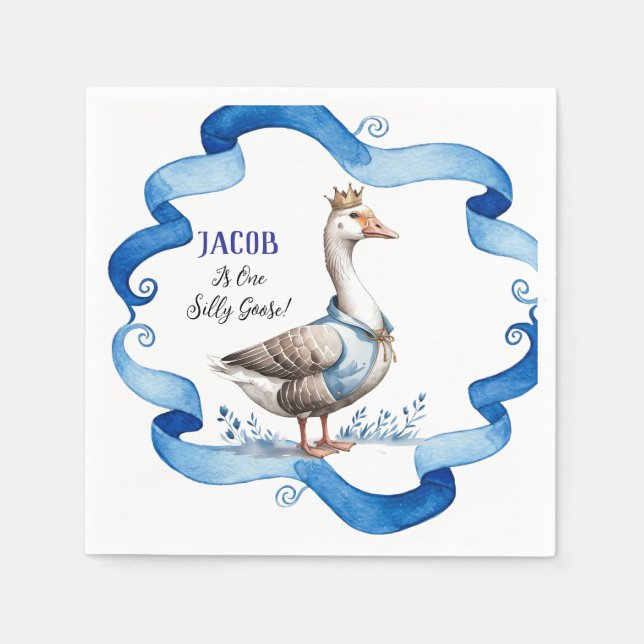Unsere Alberne Gans verwandelt einen Jungen zum Ge Serviette (Vorderseite)