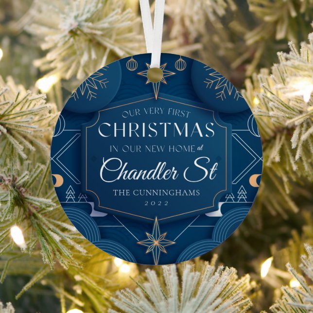 Unsere allerersten Weihnachten in unserer neuen Zu Ornament Aus Metall (InSitu)