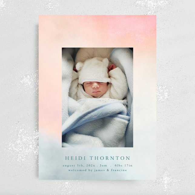 unsere Babygeburt mit Regenbogen-Foto Ankündigung (Von Creator hochgeladen)