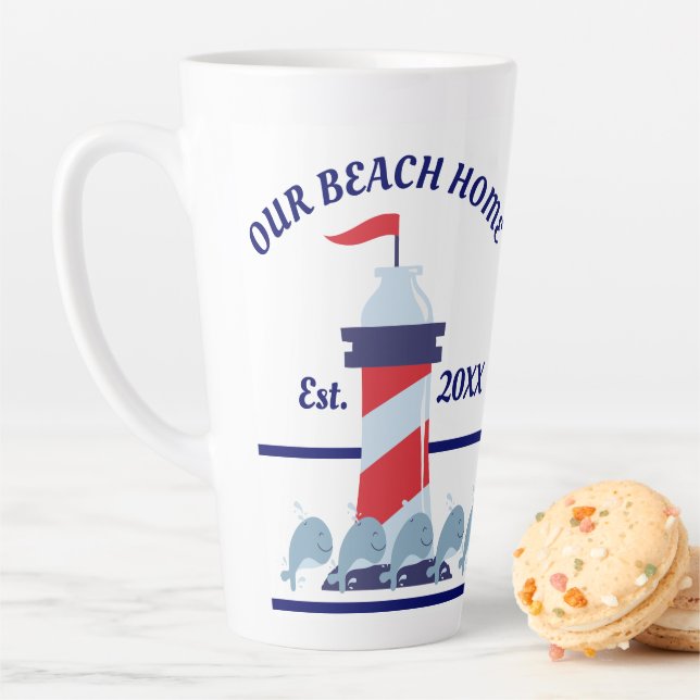 Unsere Beach Zuhause, Lighthouse Milchtasse (Beispiel)