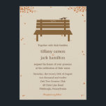 Unsere Bench Hochzeit im Herbst Einladung<br><div class="desc">So süß und unwiderstehlich romantisch,  wird diese einzigartige und skurrile Hochzeitskollektion Unsere Bank jeden Gast bei Ihrer Hochzeit bezaubern. Auf Wunsch können Sie eine benutzerdefinierte Farbe wählen. Matching Hochzeitsarbeit ist auch unter berryberrysweet.com verfügbar.</div>