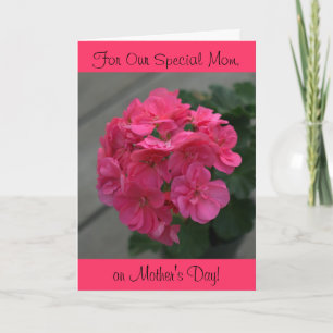 Unsere besondere Mutter Rose Geranium Muttertagska Karte