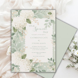 Unsere besonderen weißen Hydrangeen Hochzeit im Vi Einladung