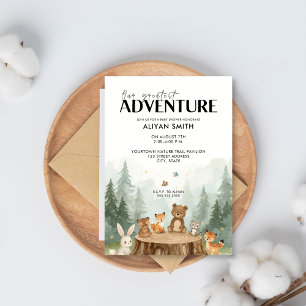 Unsere Beste Adventure Niedlich Woodland Baby Dusc Einladung