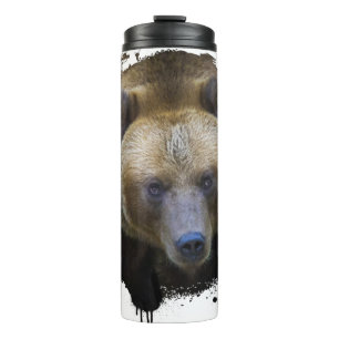 Unsere Brun Grizzly Animal Vie Sauvage Forêt Jungl Thermosbecher