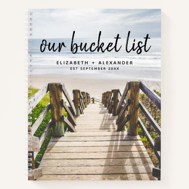 Unsere Bucket List Beach Paare Keepake Journal Notizbuch (Vorderseite)