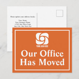 Unsere Büroadresse hat sich geändert Orange Busine Postkarte