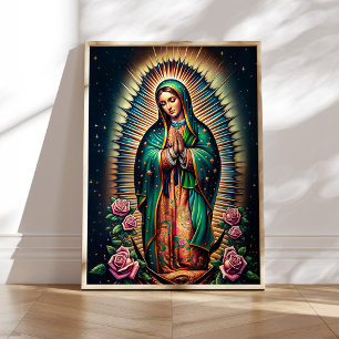 Unsere Dame an der Guadalupe Mauer Wohngestaltung  Poster