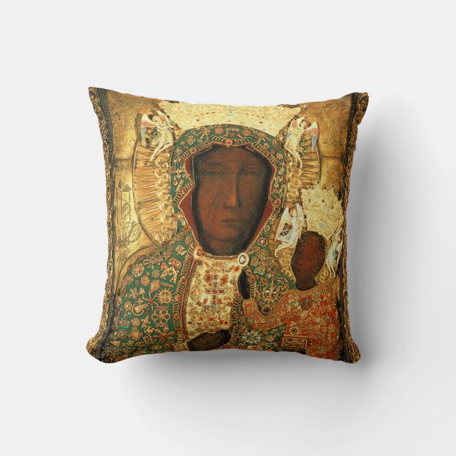 Unsere Dame Czestochowa Black Madonna Polen Gesche Kissen (Vorderseite)