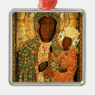 Unsere Dame Czestochowa Black Madonna Polen Gesche Ornament Aus Metall