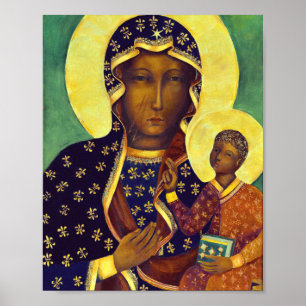 Unsere Dame Czestochowa schwarzer Madonna Ikone Poster