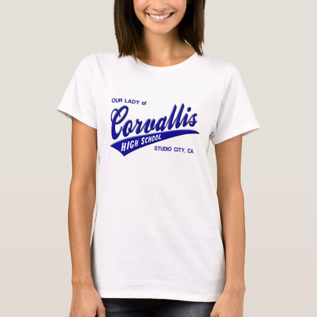 Unsere Dame der Corvallis Highschool Studio-Stadt T-Shirt (Vorderseite)