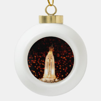 Unsere Dame der Fatima-Weihnachtsverzierung Keramik Kugel-Ornament