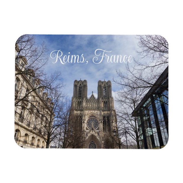 Unsere Dame der Kathedrale von Reims, Frankreich Magnet (Horizontal)
