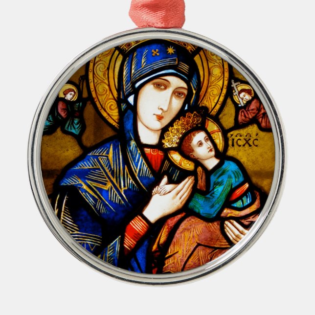 unsere Dame der ständigen Hilfe Silbernes Ornament (Vorne)