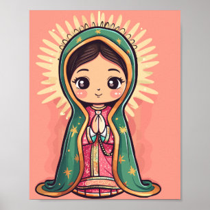 unsere Dame des guadalupe niedlichen kawaii Stils Poster
