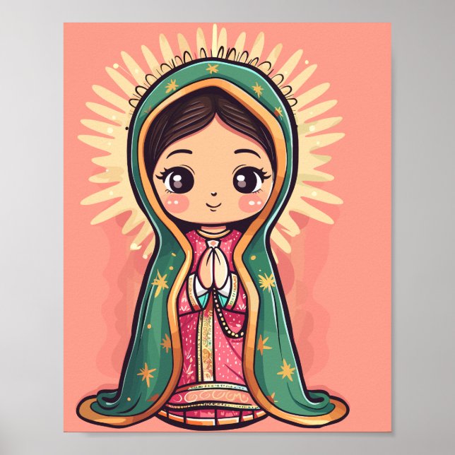 unsere Dame des guadalupe niedlichen kawaii Stils Poster (Vorne)