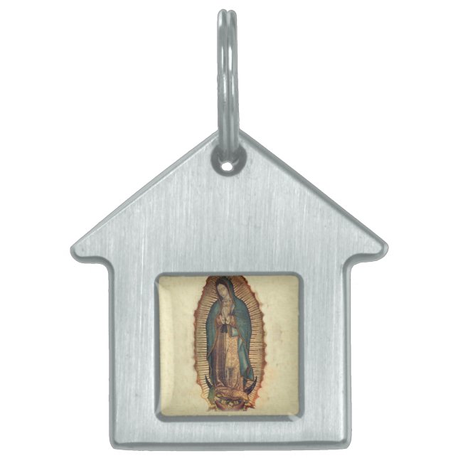 Unsere Dame des Guadalupe-Schutz-Haustier-Umbaus Tiermarke (Vorderseite)