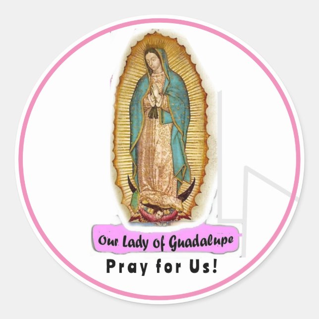Unsere Dame des Guadalupe-Sticker Runder Aufkleber (Vorderseite)