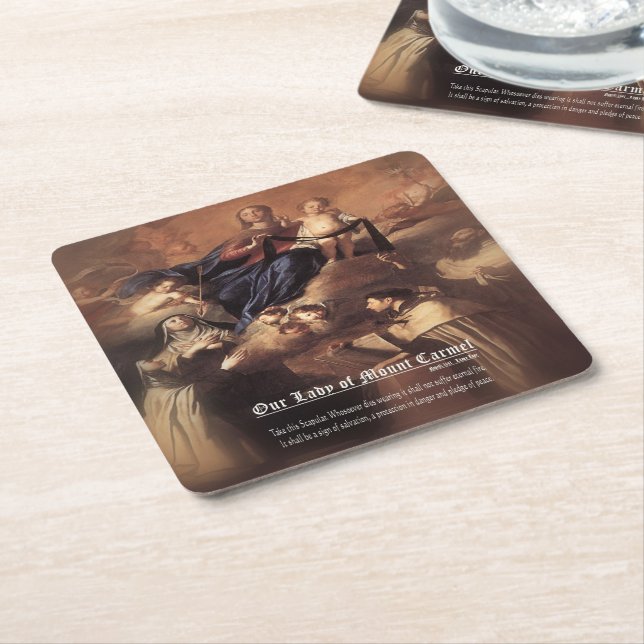 Unsere Dame des Karmel-Gebets Rechteckiger Pappuntersetzer (angewinkelt)