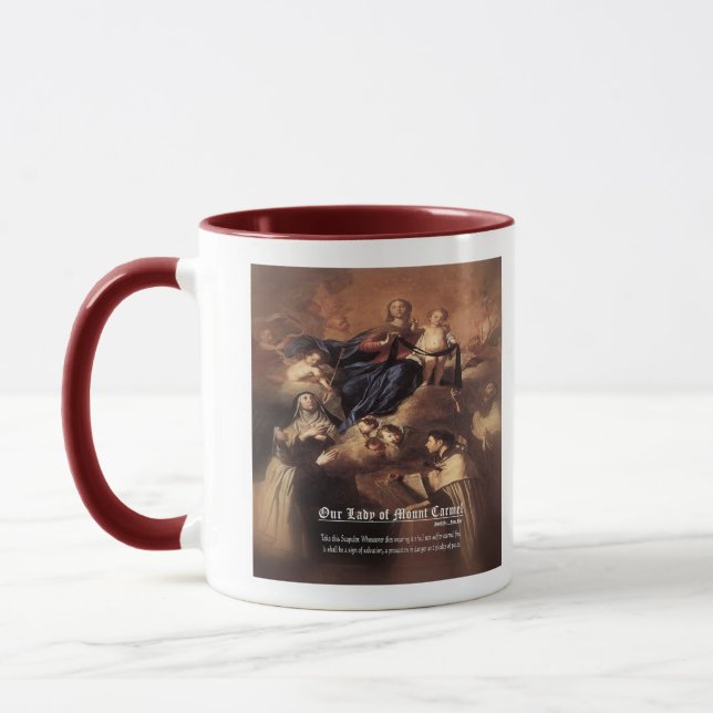 Unsere Dame des Karmel-Gebets Tasse (Links)