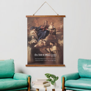 Unsere Dame des Karmel-Gebets Wandteppich Mit Holzrahmen