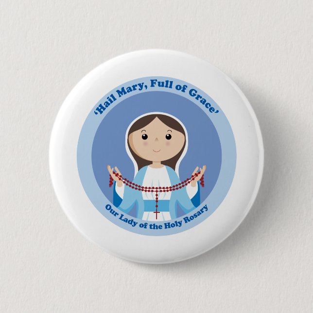 Unsere Dame des Rosenbeetes Button (Vorderseite)