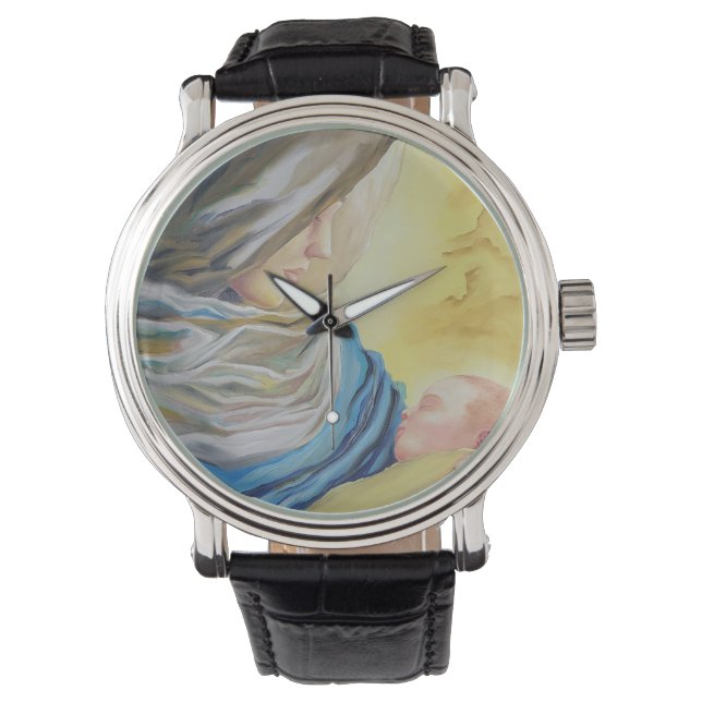 Unsere Dame des Schweigens hält das Baby Jesus Armbanduhr (Vorderseite)