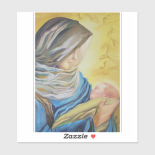 Unsere Dame des Schweigens hält das Baby Jesus Aufkleber