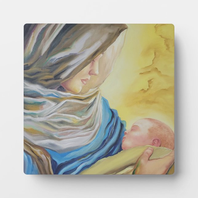 Unsere Dame des Schweigens hält das Baby Jesus Fotoplatte (Vorderseite)