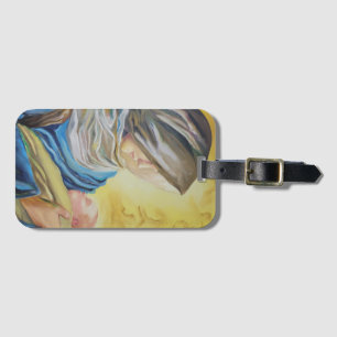 Unsere Dame des Schweigens hält das Baby Jesus Gepäckanhänger