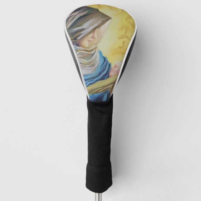 Unsere Dame des Schweigens hält das Baby Jesus Golf Headcover (Vorderseite)
