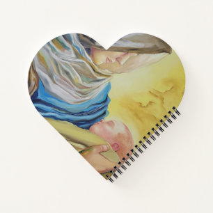 Unsere Dame des Schweigens hält das Baby Jesus Notizbuch